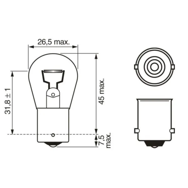 SIJ 12V P21W 1987302280 (  ) LONG LIFE BOSCH 