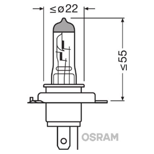 SIJAL 12/ H4 64193NL 60/55W NIGHT BREAKER LASER +150% P43T FS1 OSRAM 