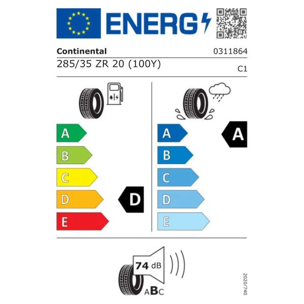CONTI 285/35X20 100Y FR SPORT CONTACT 6 MGT EA74 