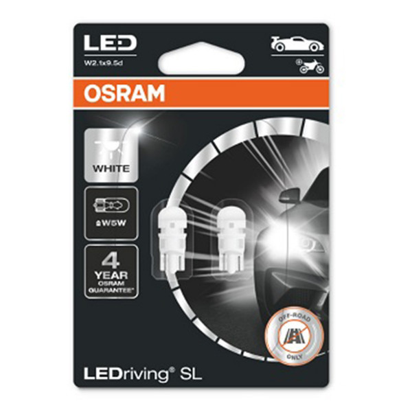 SIJAL PAR LED 12/ W5W 2825DWP-2BL 0.5W W2,1x9,5D 6000K BLI2 OSRAM 