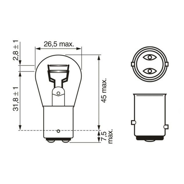 SIJAL 24/ P21/5W 24  MM DUPLO VLAKNO METAL 1987302524 ( 7537 ) BOSCH 