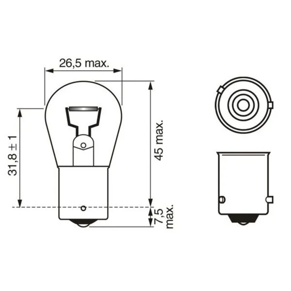 SIJAL 24/ 24V 21W PY21W TRUCKLIGHT MAXLIFE 1987302703 ( ) ZUTA BOSCH 