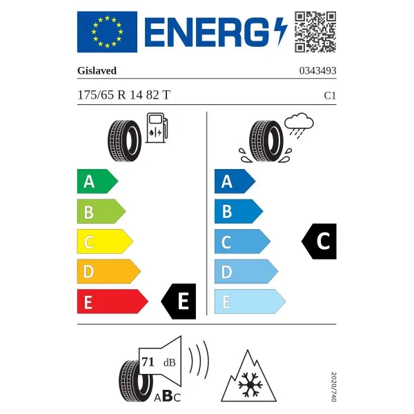 GISLAVED 175/65X14 82T EURO*FROST 6 WINTER 