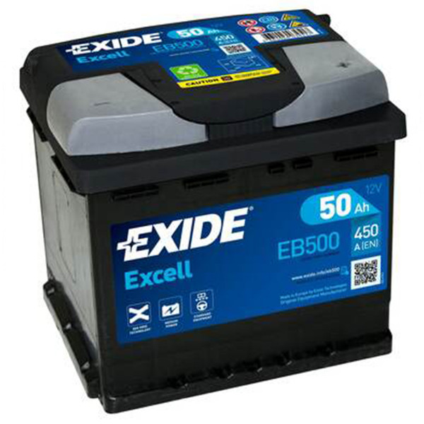 AKUM EXIDE EXCELL 12V50AH D+ EB500 ( C22 ) FIAT 