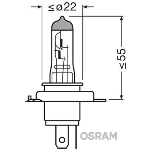 SIJAL PAR 12/ H4 64193ULT-HCB 60/55W P43T 2BOX OSRAM 