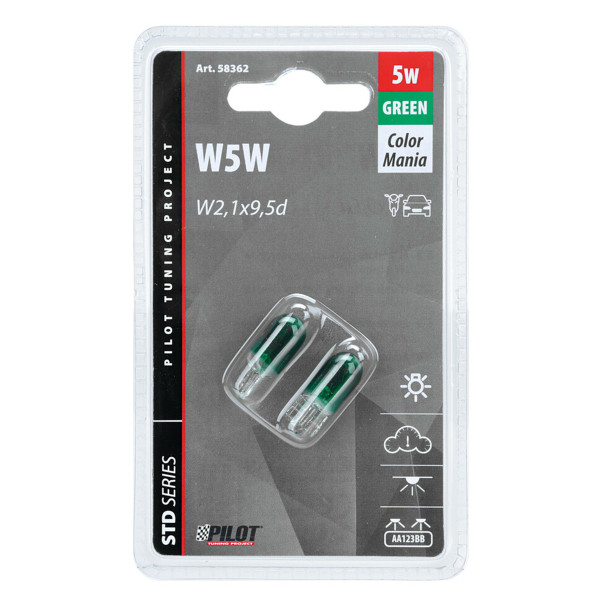 SIJ 12V5W T10 2.1W 58362 ZELENA PAR 
